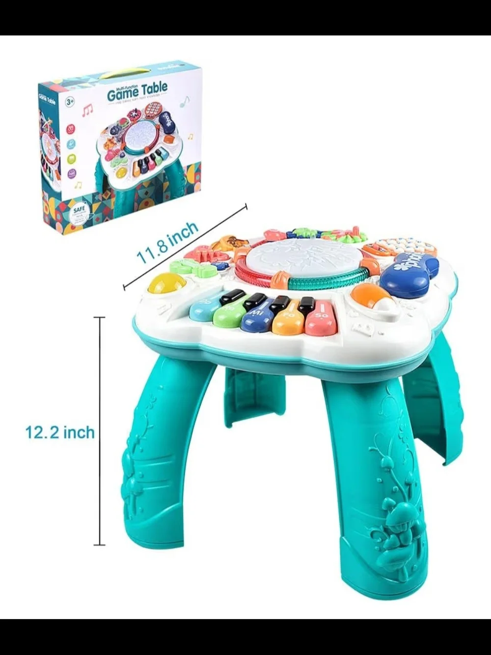 Kids Musical Activity Table - Teal Multi-Color Play Center